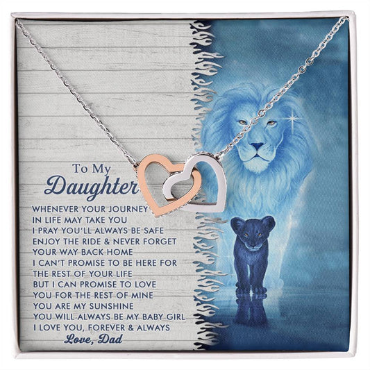 To My Daughter - I Can Promise To Love You For The Rest Of Mine- Interlocking Heart Necklace Interlocking Hearts Necklace