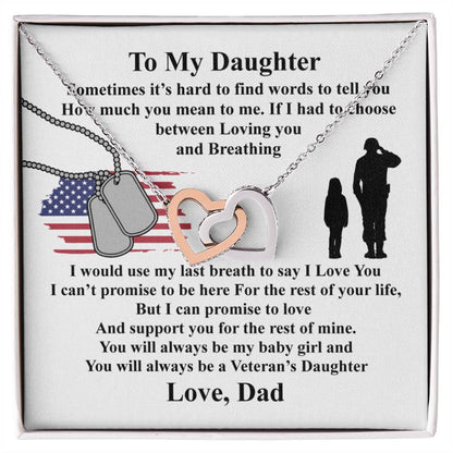 Veteran'S Daughter - Interlocking Heart Necklace Interlocking Hearts Necklace