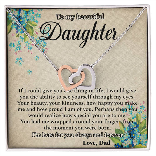 I'M Here For You Always And Forever - Best Gift For Daughter Interlocking Hearts Necklace