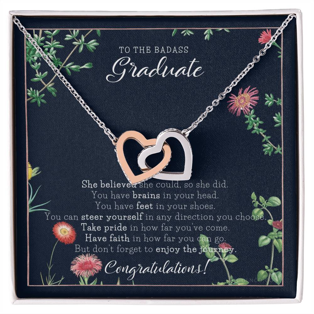 Graduation Gift Necklace Graduation Gift For Her College Graduation Gift For Her High School Senior Graduation Class Of Interlocking Hearts Necklace
