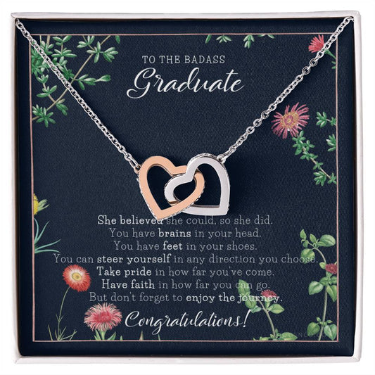 Graduation Gift Necklace Graduation Gift For Her College Graduation Gift For Her High School Senior Graduation Class Of Interlocking Hearts Necklace
