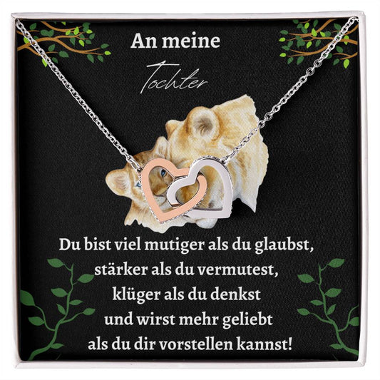 Lion Strenght Tochter Interlocking Hearts Necklace