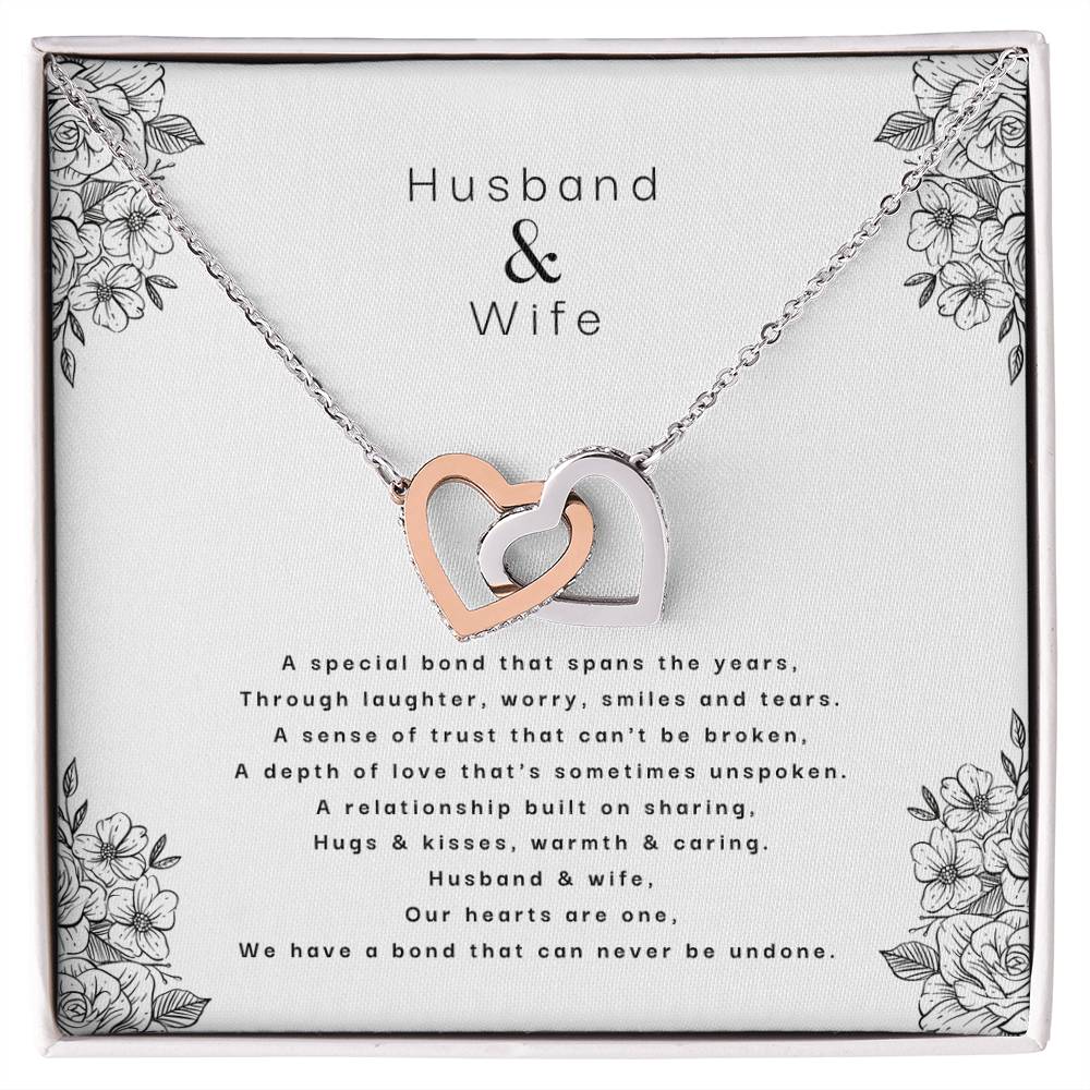 Husband & Wife - An Unbreakable Bond Interlocking Hearts Necklace