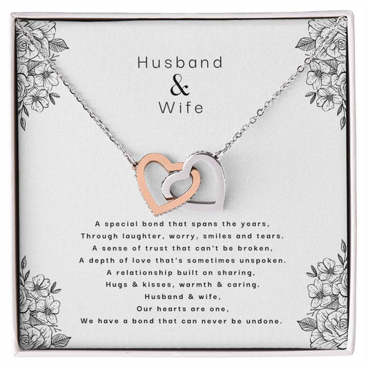 Husband & Wife - An Unbreakable Bond Interlocking Hearts Necklace