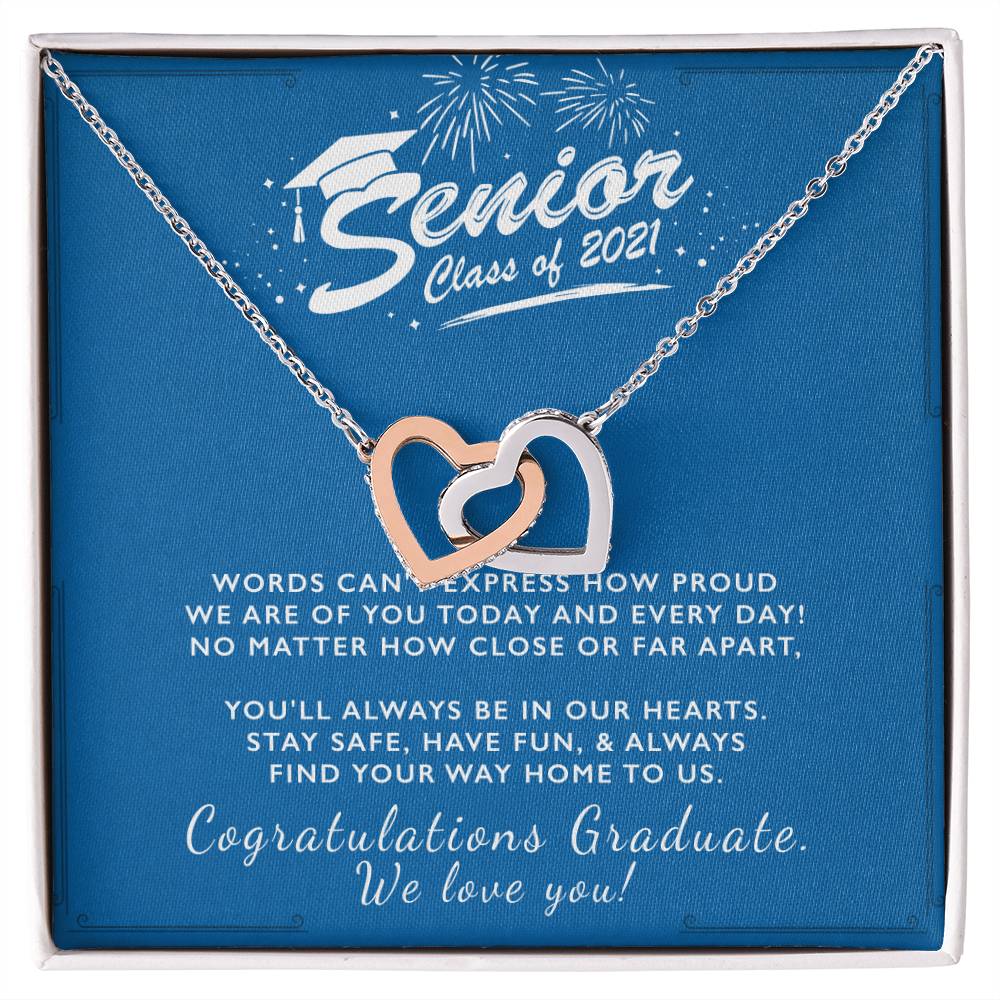 Forever Heart Senior Interlocking Hearts Necklace