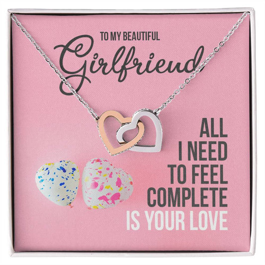 Interlocking Hearts Necklace For Girlfriend - Two Hearts