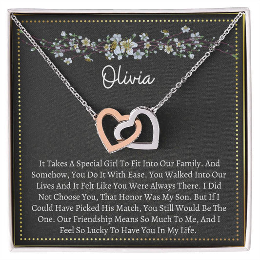 Interlocking Necklace Son'S Girlfriend Interlocking Hearts Necklace