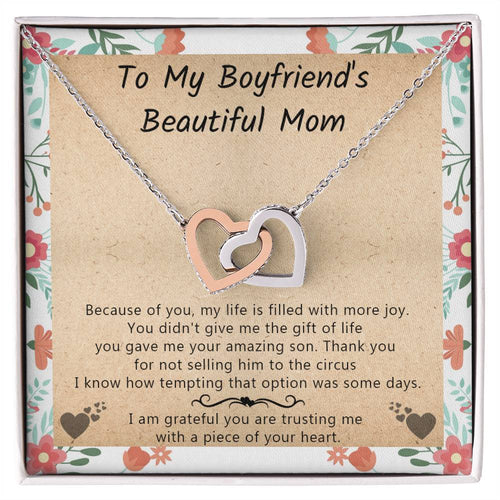 Gift For Boyfriend'S Mom - My Life Is Filled With More Joy - Interlocking Interlocking Hearts Necklace
