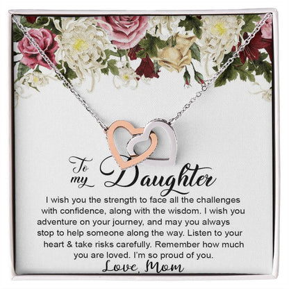 To My Daughter Necklace Gift Gift For Daughter From Mom Mother Daughter Interlocking Hearts Necklace Birthday Christmas Gift