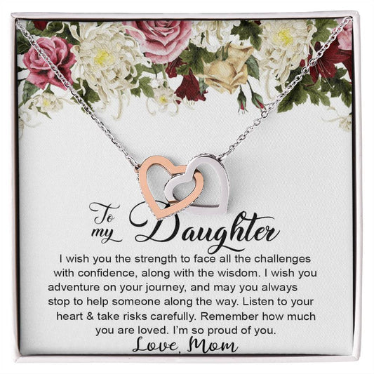 To My Daughter Necklace Gift Gift For Daughter From Mom Mother Daughter Interlocking Hearts Necklace Birthday Christmas Gift