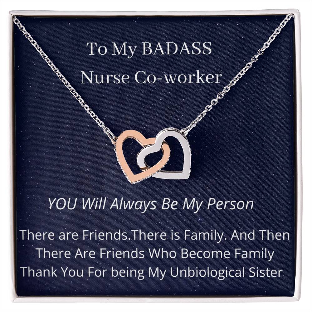 To My Co-Worker Nurse Week Special Interlocking Hearts Necklace