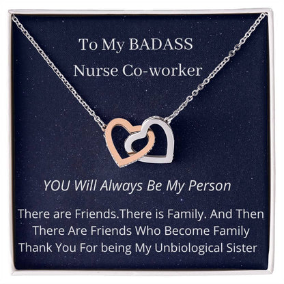 To My Co-Worker Nurse Week Special Interlocking Hearts Necklace