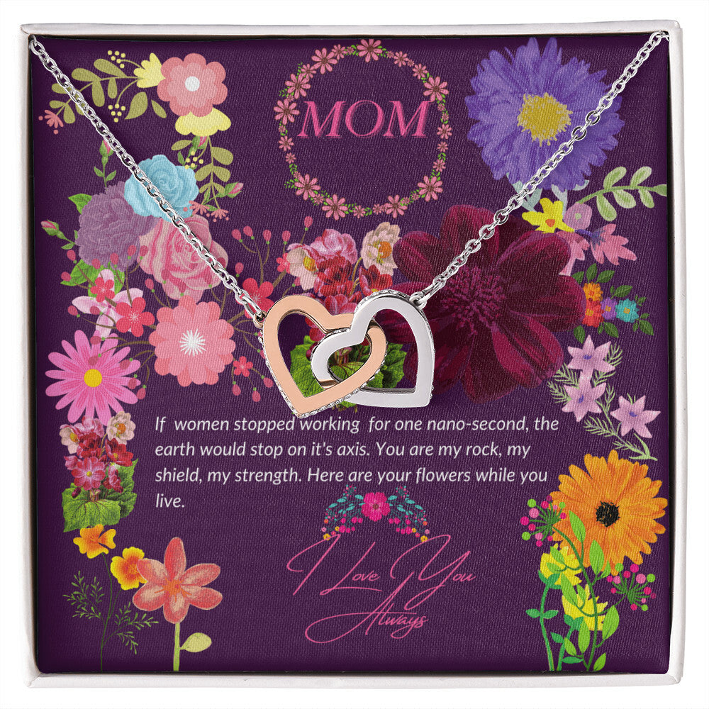 Happy Mother'S Day Locked Hearts Interlocking Hearts Necklace