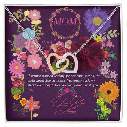 Happy Mother'S Day Locked Hearts Interlocking Hearts Necklace