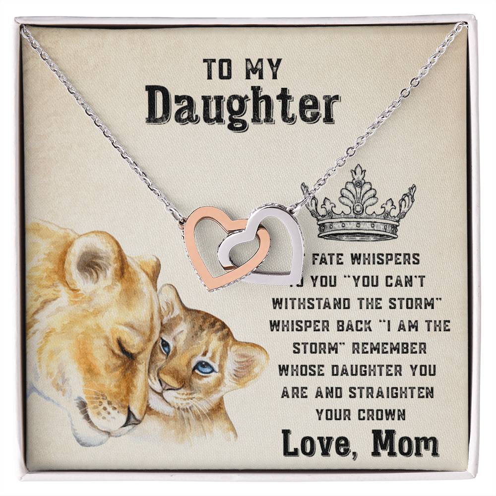 To My Strong Daughter Luxe Interlocking Heart Necklace Gift Set Interlocking Hearts Necklace