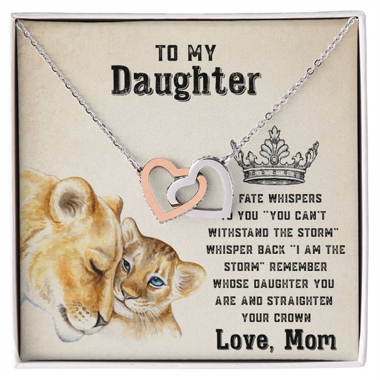 To My Strong Daughter Luxe Interlocking Heart Necklace Gift Set Interlocking Hearts Necklace
