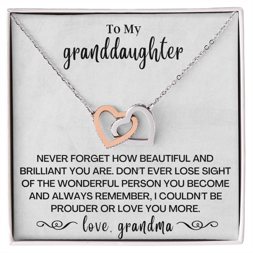 Never Forget How Beautiful - Interlocking Hearts Necklace - Gd09