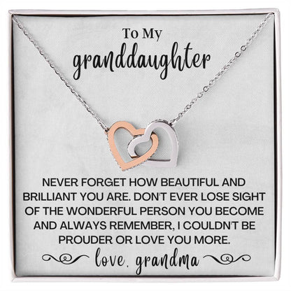 Never Forget How Beautiful - Interlocking Hearts Necklace - Gd09