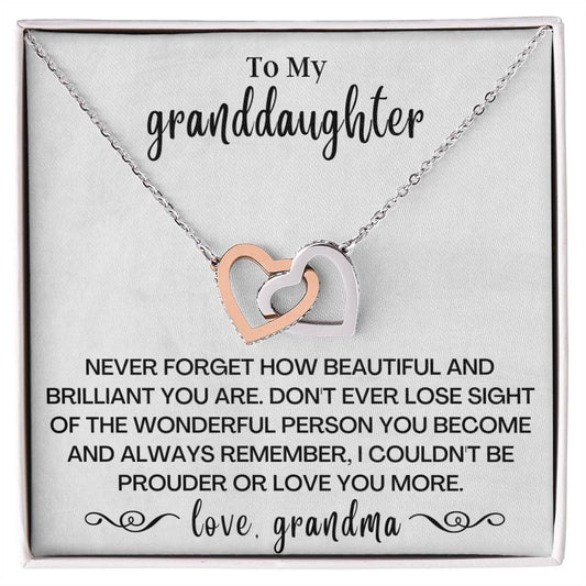 Never Forget How Beautiful - Interlocking Hearts Necklace - Gd09
