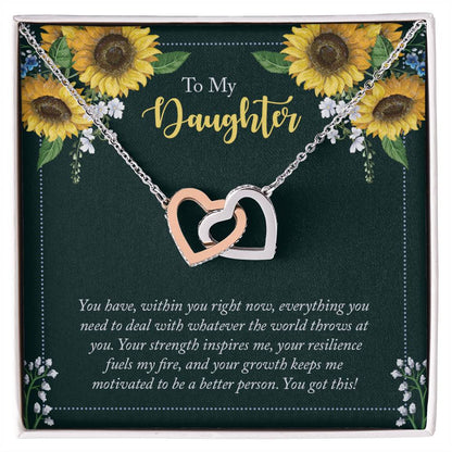 To My Beautiful Daughter - The Stunning Interlocking Hearts Necklace