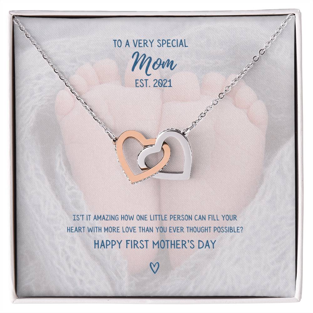 To A Very Special Mom - Mother'S Day Two Hearts Necklace Interlocking Hearts Necklace