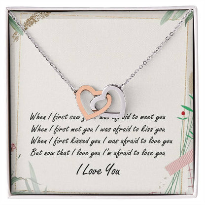 To My Love Interlocking Hearts Necklace Message Card