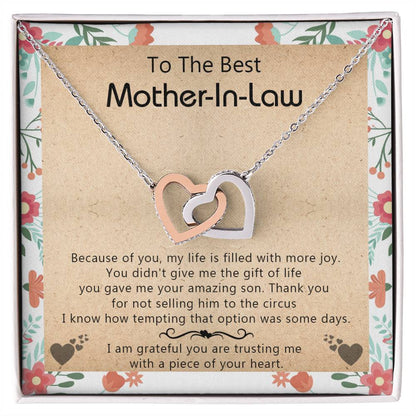 Gift For Mother-In-Law - My Life Is Filled With More Joy New - Interlocking Interlocking Hearts Necklace