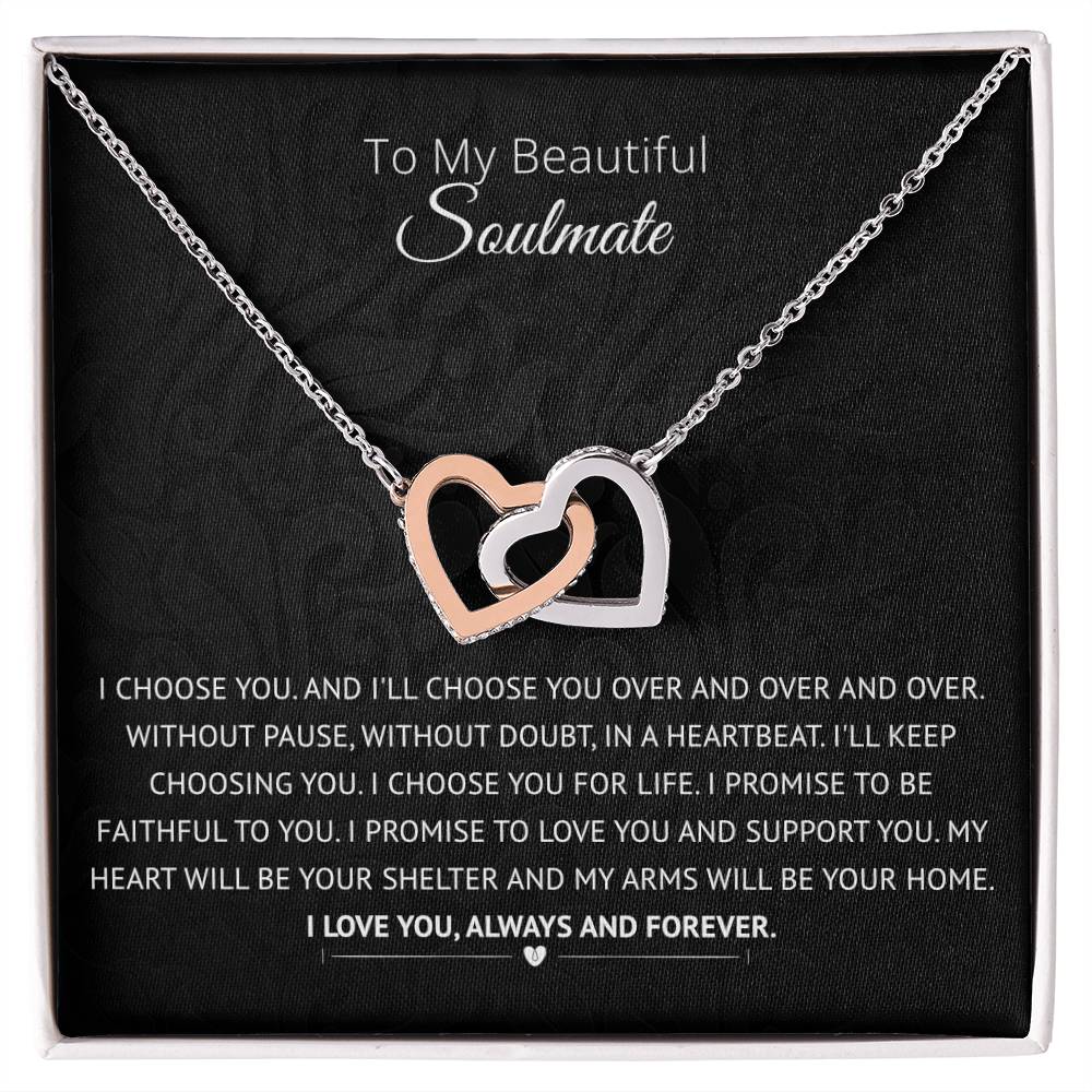 I Choose You For Life - Interlocked Hearts Necklace Interlocking Hearts Necklace