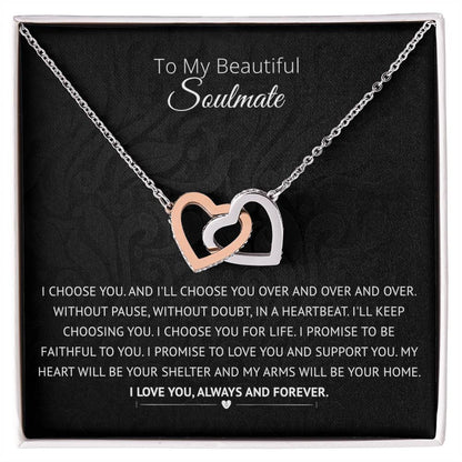 I Choose You For Life - Interlocked Hearts Necklace Interlocking Hearts Necklace