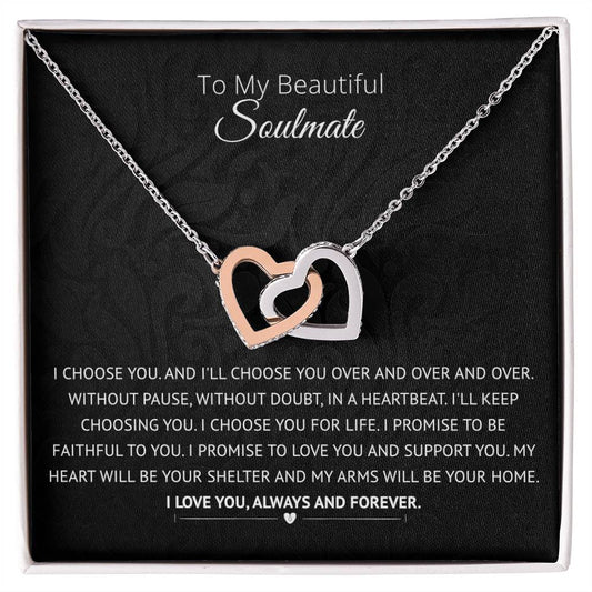 I Choose You For Life - Interlocked Hearts Necklace Interlocking Hearts Necklace