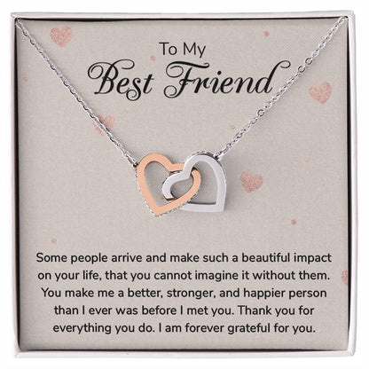 Some People Arrive And Make Such A Beautiful Impact Interlocking Hearts Necklace