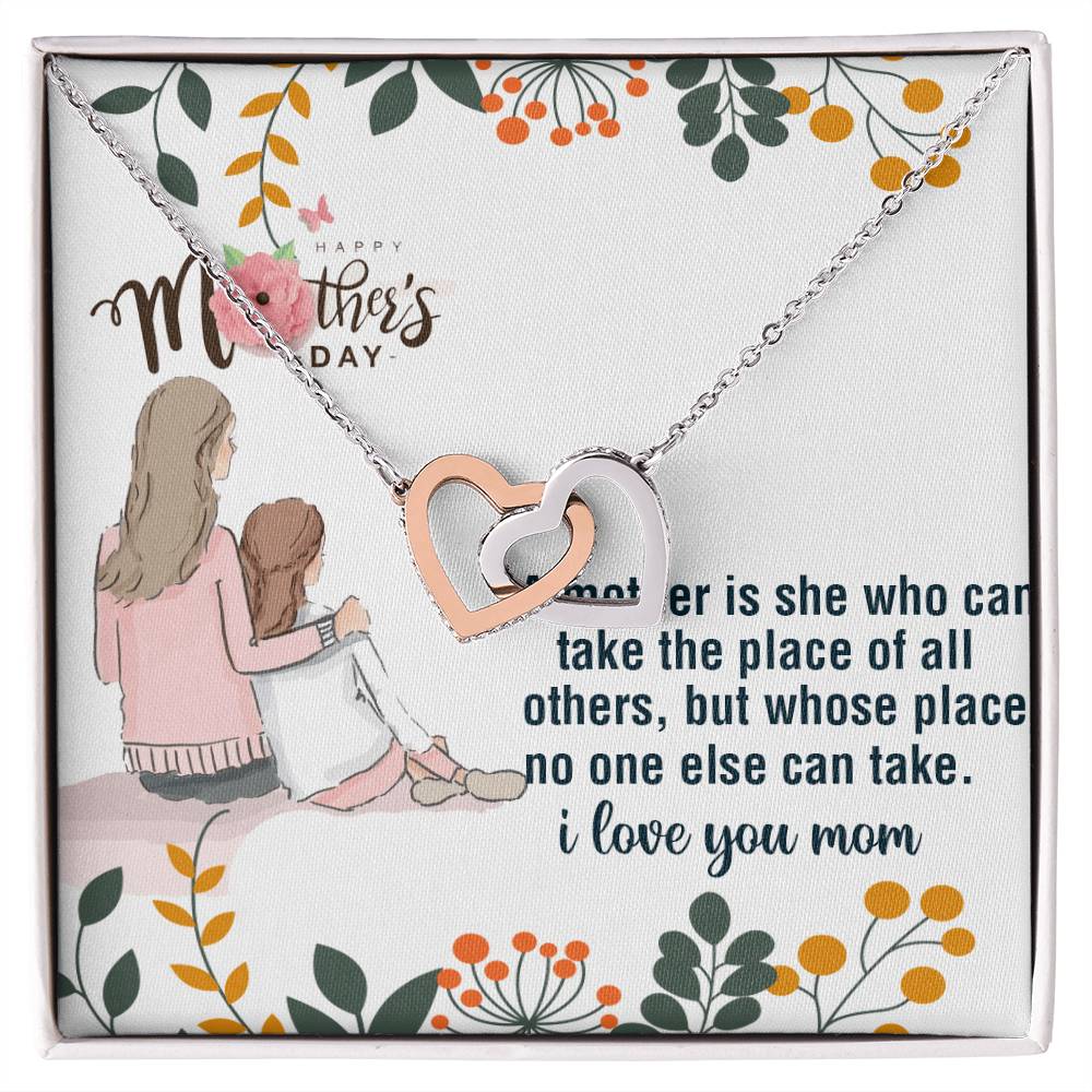 A Mother Is She Who Can Interlocking Hearts Necklace