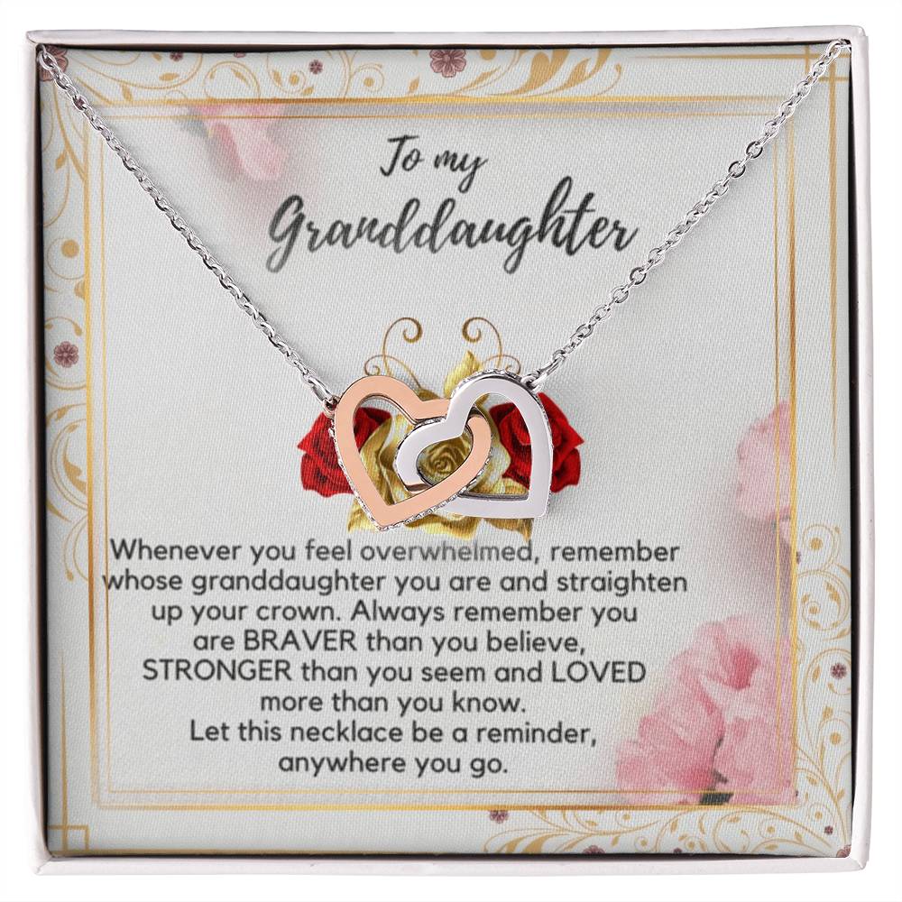 To My Granddaughter Necklaces Interlocking Hearts Necklace