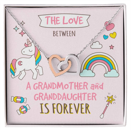 The Love Between A Grandmother And Granddaughter Is Forever Interlocking Hearts Necklace
