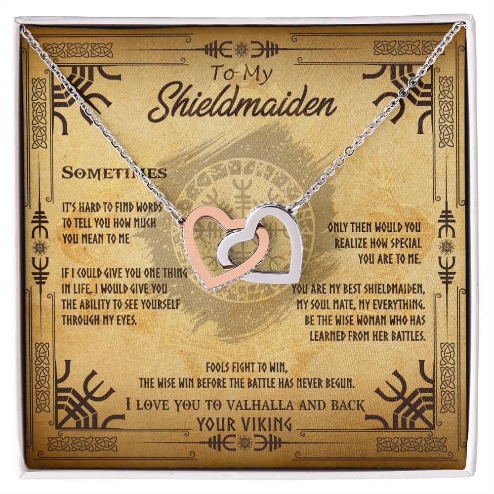 To My Shieldmaiden - Interlocking Heart Interlocking Hearts Necklace