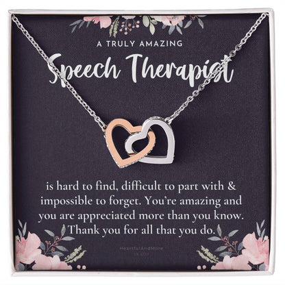 Speech Therapist Gift Amazing Speech Therapist Gift Necklace Language Pathologist Gift For Speech Pathologist Interlocking Hearts Necklace