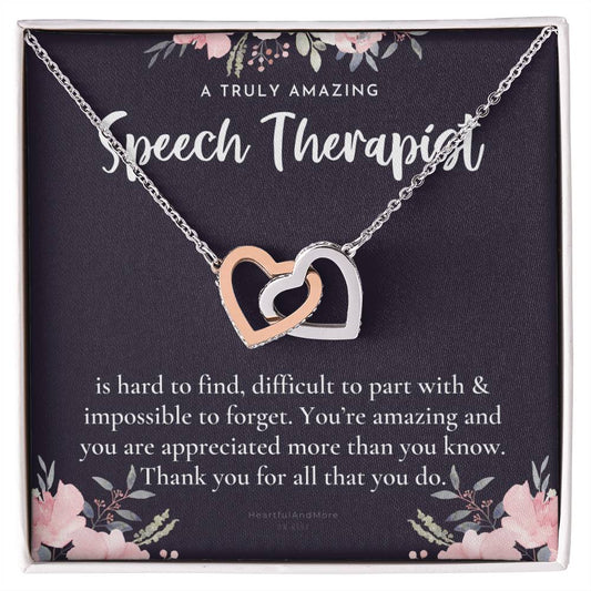 Speech Therapist Gift Amazing Speech Therapist Gift Necklace Language Pathologist Gift For Speech Pathologist Interlocking Hearts Necklace