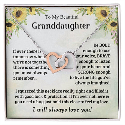 To My Granddaughter Always Remember This - Interlocking Hearts Necklace