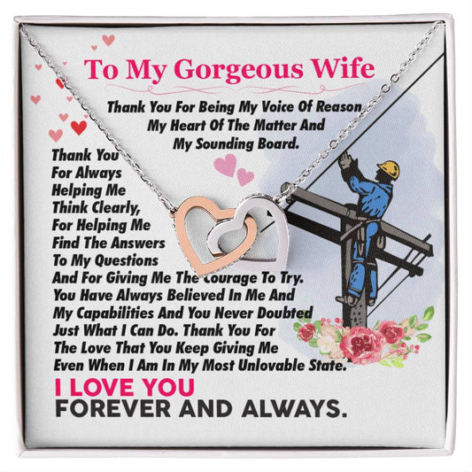 Lineman'S Wife - Interlocking Heart Necklace Interlocking Hearts Necklace