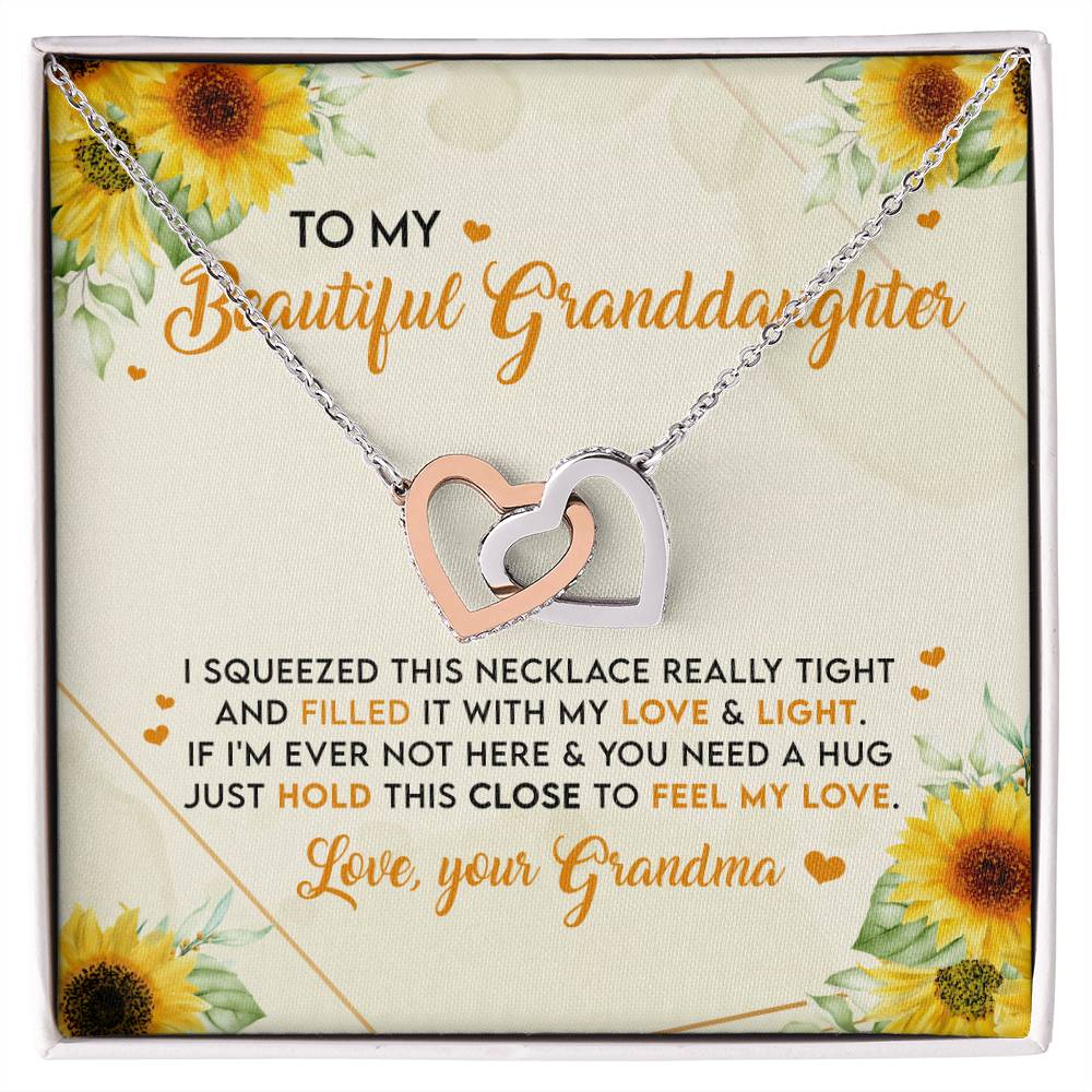 Feel My Love - Best Gift For Granddaughter Interlocking Hearts Necklace