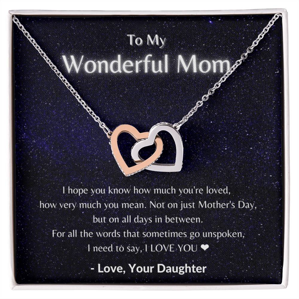My Wonderful Mom - Necklace Interlocking Hearts Necklace