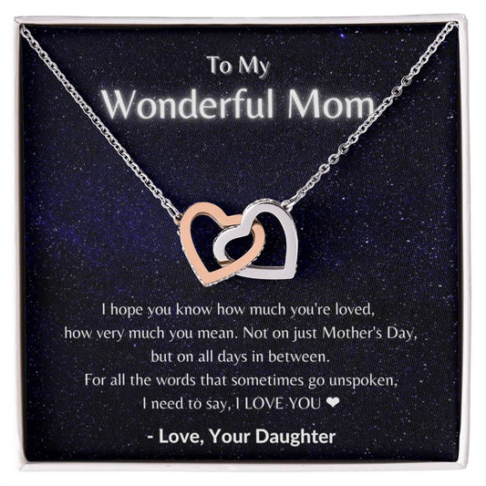 My Wonderful Mom - Necklace Interlocking Hearts Necklace