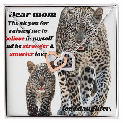 Thank You Mom Interlocking Hearts Necklace