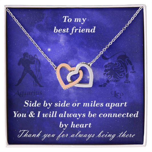 Aquarius To Leo Best Friend Interlocked Hearts Necklace Interlocking Hearts Necklace