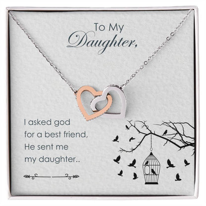To My Daughter - Interlocking Hearts Necklace3