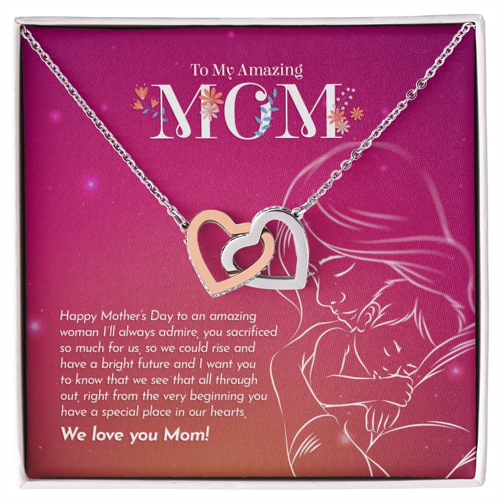 My Amazing Mom Interlocking Hearts Necklace