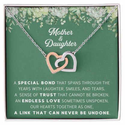 Linked Hearts Necklace For Mother Daughter Gift Minimalist Jewelry Gift For Daughter Mothers Day Sentimental Jewelry Gift For Mom Interlocking Hearts Necklace