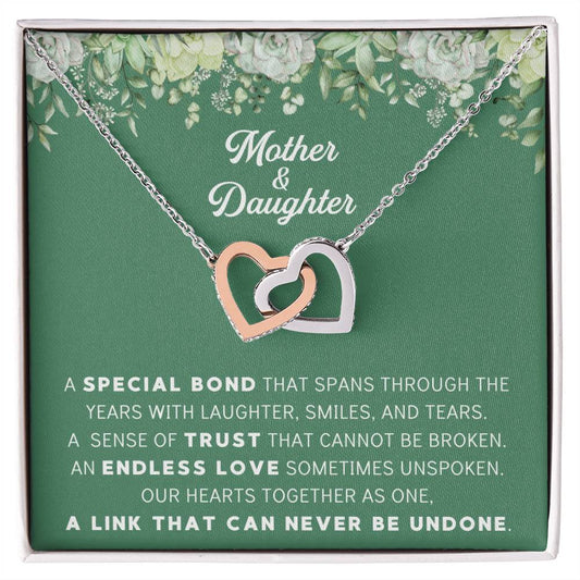 Linked Hearts Necklace For Mother Daughter Gift Minimalist Jewelry Gift For Daughter Mothers Day Sentimental Jewelry Gift For Mom Interlocking Hearts Necklace