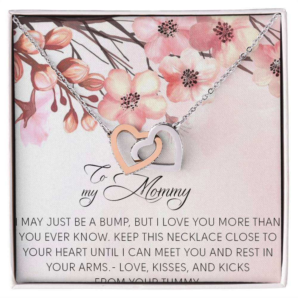 To My Mommy Necklace To My Mommy Message Card Jewelry To My Mom Interlocking Hearts Necklace Necklace For Mom Mommy Birthday Necklace