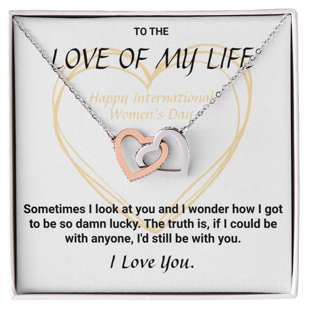 International Women'S Day Connected Hearts Necklace Interlocking Hearts Necklace